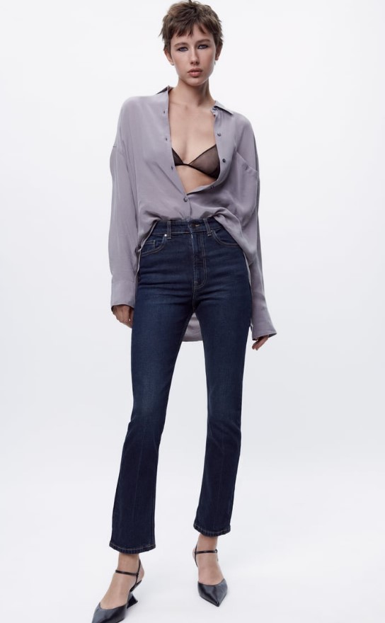 Jeans ZW slim tiro alto contour de Zara