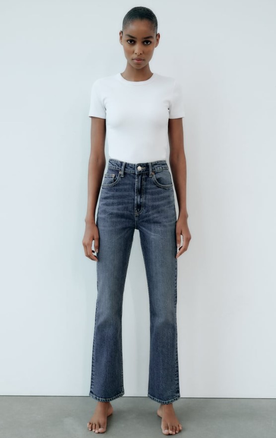 Jeans TRF Stove pipe tiro alto
