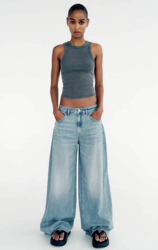 Jeans TRF Wide Leg Slouchy tiro medio