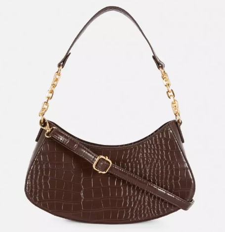 Bolso de hombro curvo con correa de cadena