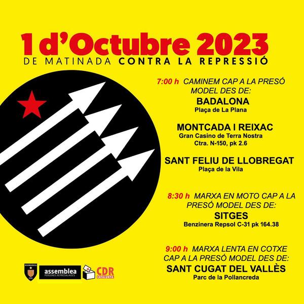 Los Cdr Marchan Hacia La Model De Barcelona Por Los Seis Años Del 1-O