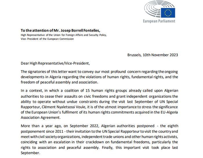 Eurodiputados denuncian la represión de Argelia y exigen una acción inmediata de la UE