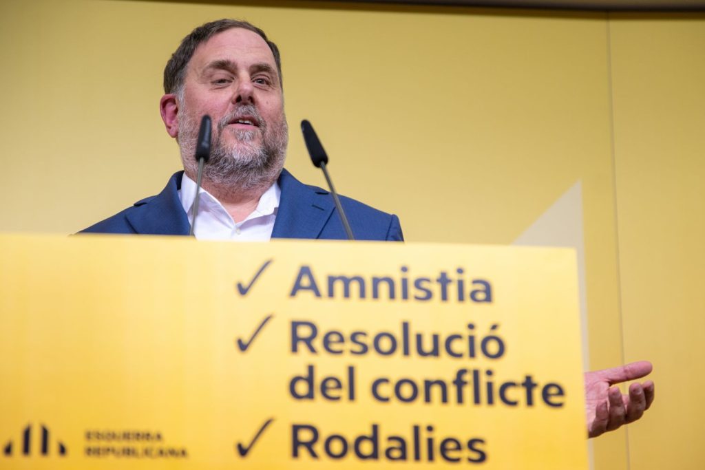 Europapress 5550675 Presidente Erc Oriol Junqueras Comparece Rueda Prensa Noviembre 2023