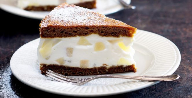 Rica Receta De Tarta De Queso Con Peras Y Galletas De Miel

