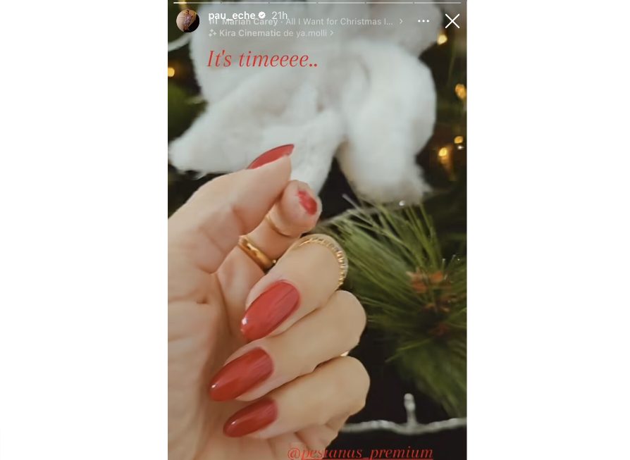Paula Echeverria y su sencilla y elegante manicura para Navidad