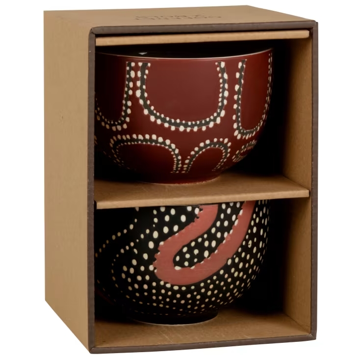 10 Obsequios Creativos En Esta Navidad Para Tu Amigo Invisible Por Menos De 20 Euros 7 Juego De Tazones X2 De Gres Negro Blanco Y Marron Con Motivos 1000 4 35 235539 1