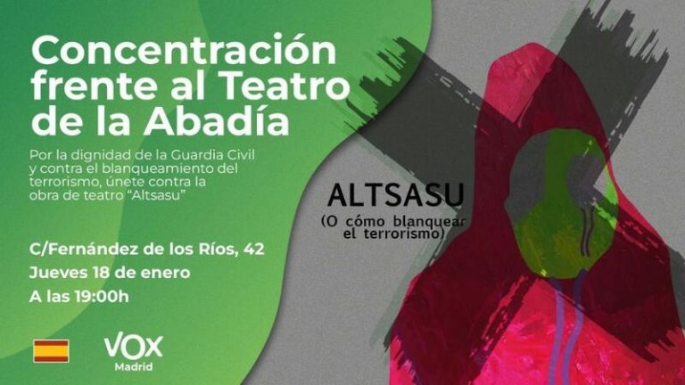 Vox se concentra este jueves frente al Teatro de la Abadía de Madrid por el estreno de la obra ‘Altsasu’