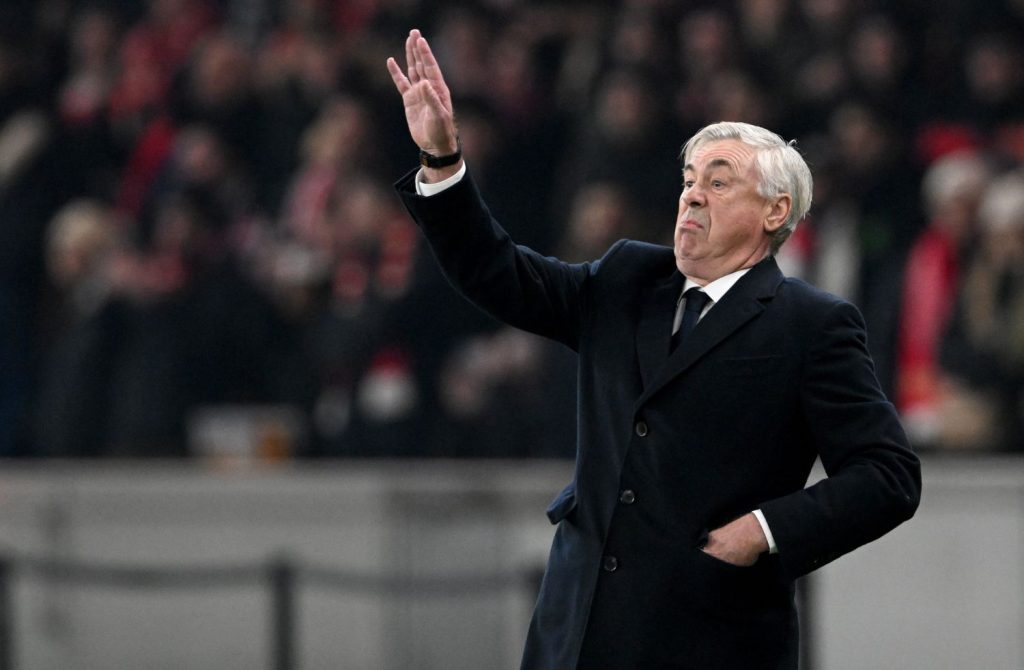 Europapress 5633037 12 December 2023 Berlin Real Madrid Coach Carlo Ancelotti Gestures On The