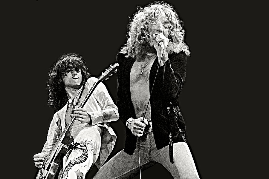 Led Zeppelin Robert Plant Jimmy Page Art Poster Zoso Hard Rock Heavy Metal Irina Pospelova