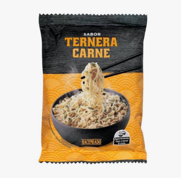 Los fideos orientales sabor ternera asada de Mercadona