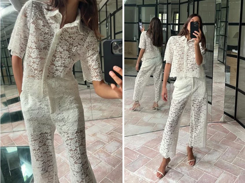 Zara Arrasa Con Este Conjunto Bordado De Estilo Romántico Para Primavera Y Verano