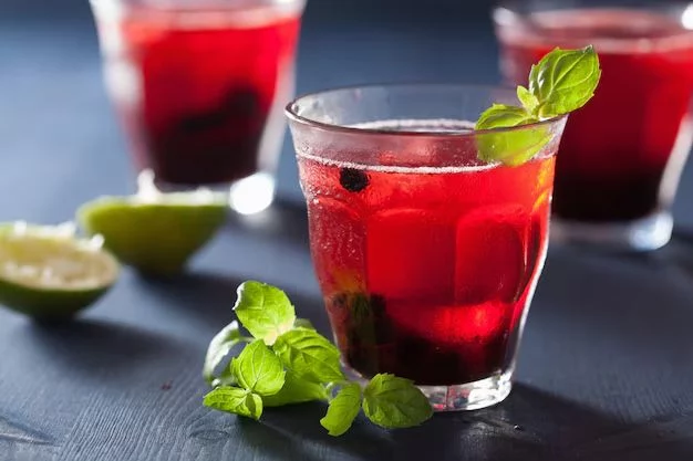 Refresco de arándanos y menta