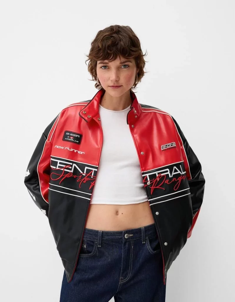 Cazadora oversize efecto piel