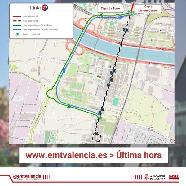 La EMT de Valencia llega a las pedanías afectadas por la DANA