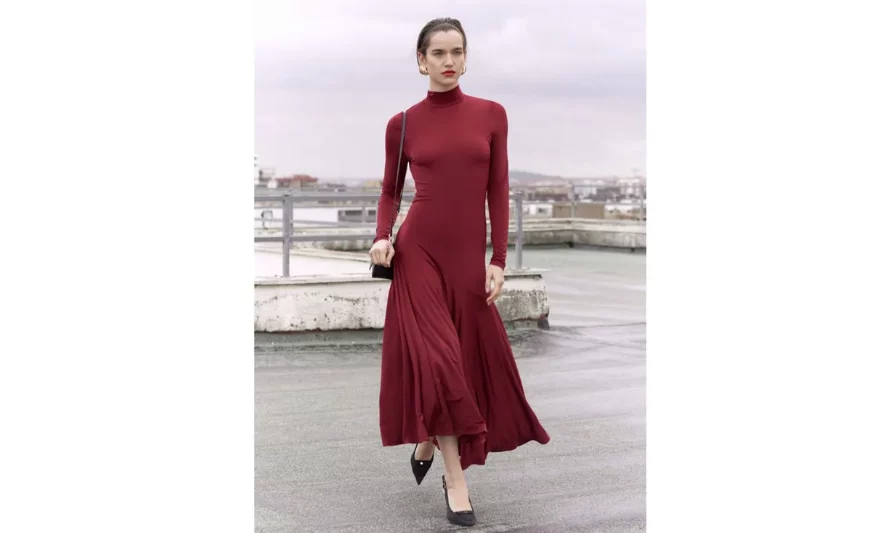 vestido largo falda en vuelo