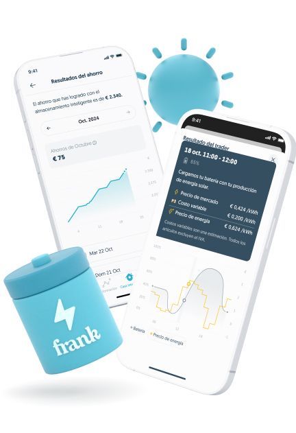 Frank Energy, la comercializadora de electricidad holandesa, llega a España 1 desktop.app mock up.smart storage.spanish 1