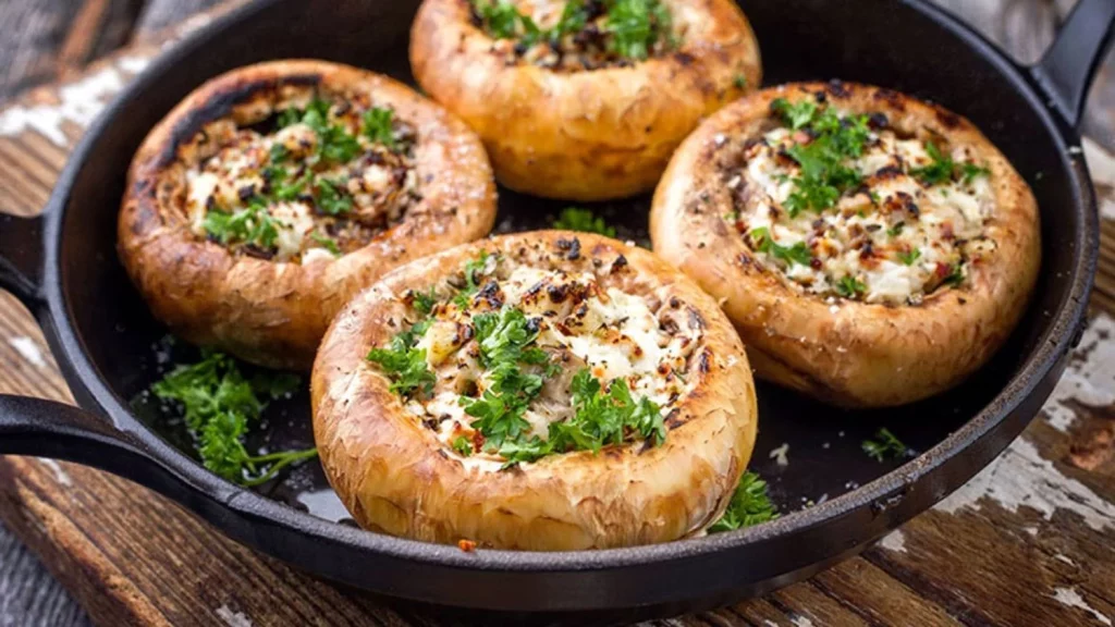 Champiñones Rellenos De Queso Y Ajo