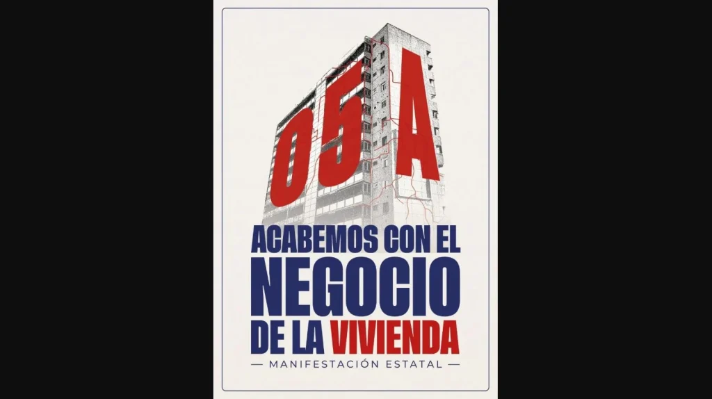 Cartel De Manifestación Por La Vivienda Del 5 Abril