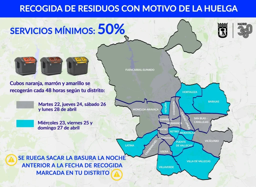 Mapa Huelga Basuras Madrid