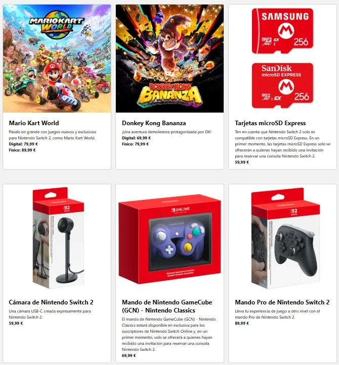 Precios Juegos Nintendo Switch 2