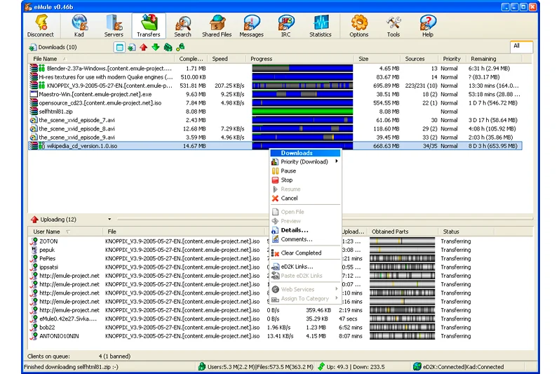EMULE SE CONVIRTIÓ EN UNA APP P2P DE ÉXITO