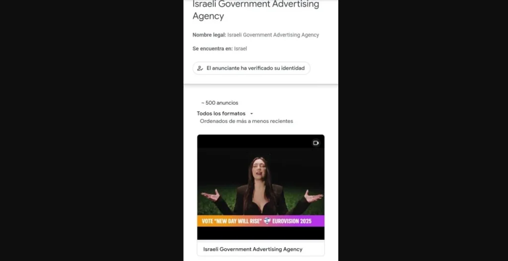 Publicidad Del Gobierno De Israel Para Su Representante En Eurovisión