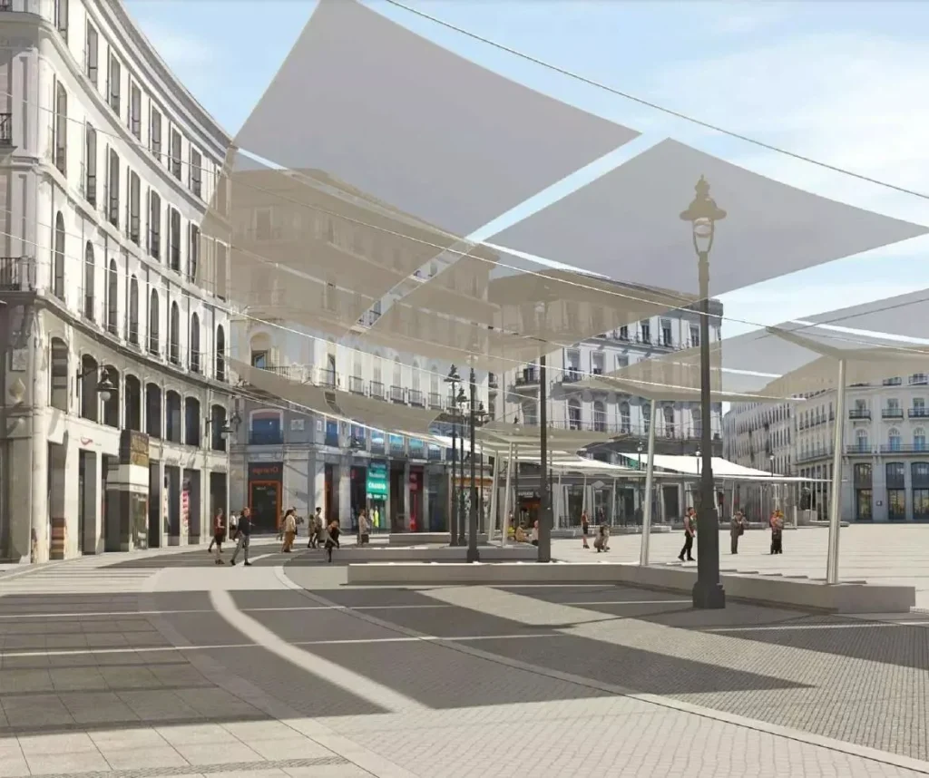 Madrid Cambia Los Árboles Por Toldos De Millón Y Medio De Euros En La Puerta Del Sol 3 Las Otras Obras Del Distrito Centro