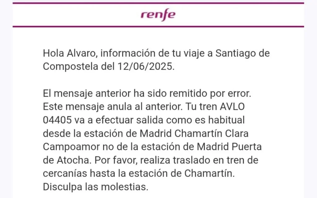 Renfe Sale Ganando De La Desgracia De 18 Horas En Chamartín Que Ha Afectado A 34.000 Viajeros 1 Renfe Correo Electronico Error