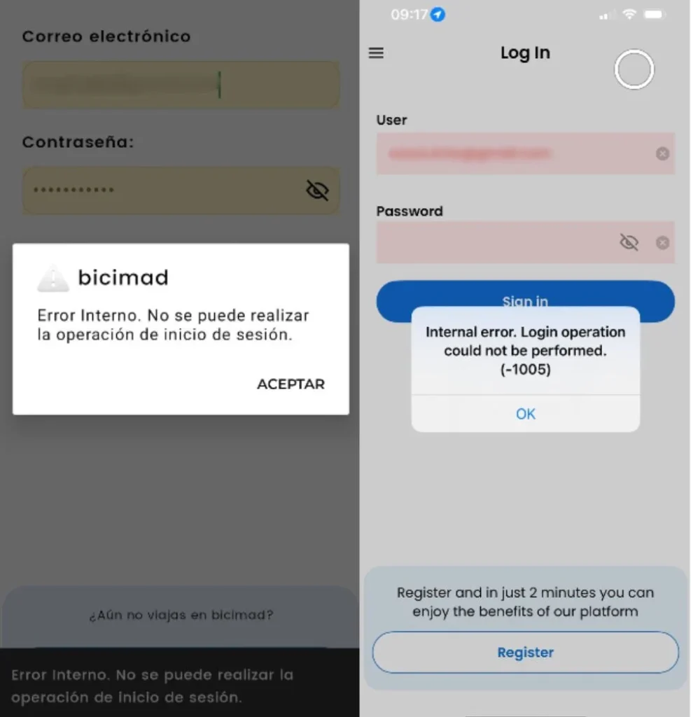 Múltiples Errores En La App De Bicimad